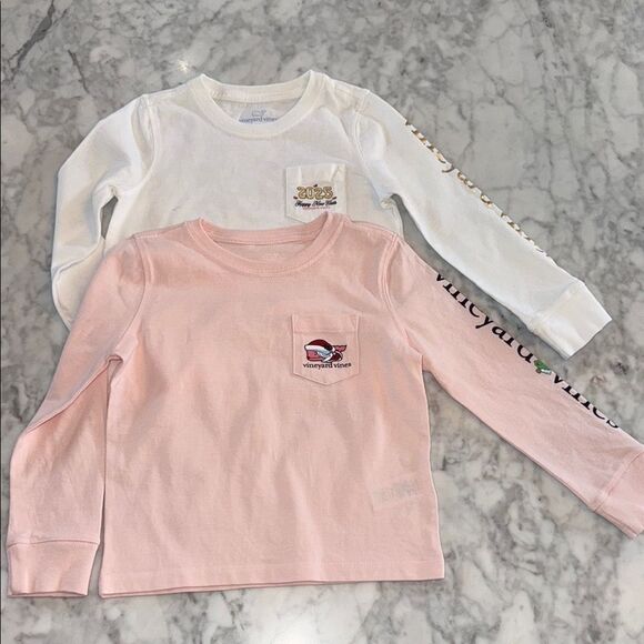VVines Kids' Pink and White Long Sleeve Shirts 3T - Picture 1 of 12